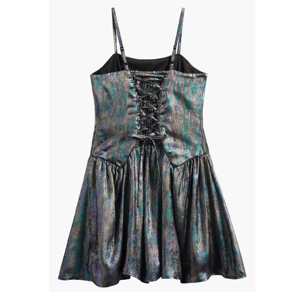 Tween Liquid Shimmer Drop Waist Party Dress