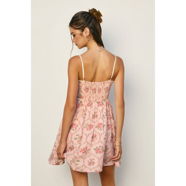 Cottage Charm Sleeveless Contrast Binding Mini Dress