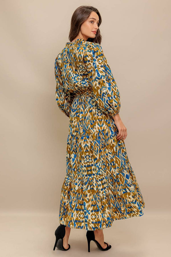 A printed woven midi dress - ID22675