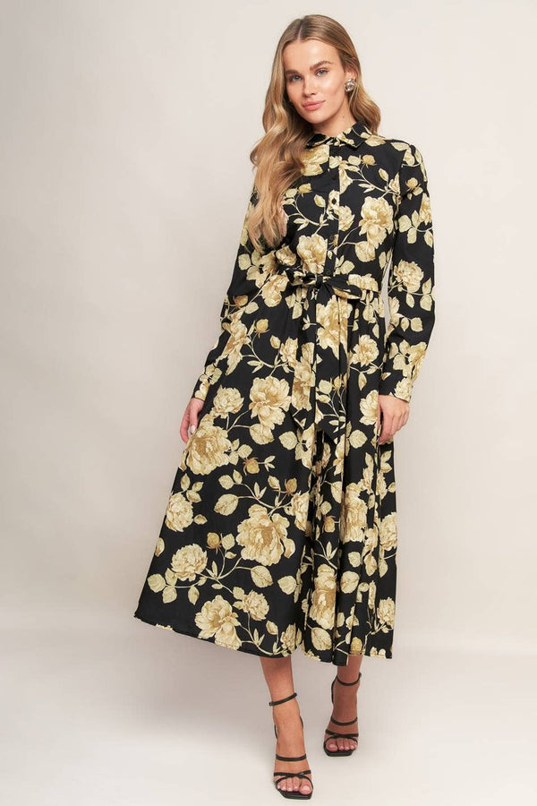 A printed woven midi dress - ID22969