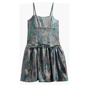 Tween Liquid Shimmer Drop Waist Party Dress