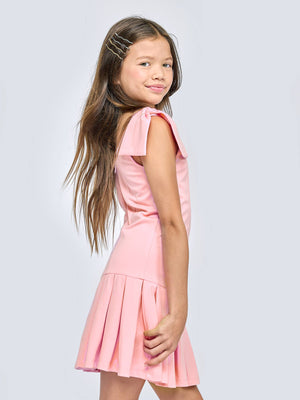 Pleated Drop Waist Dress