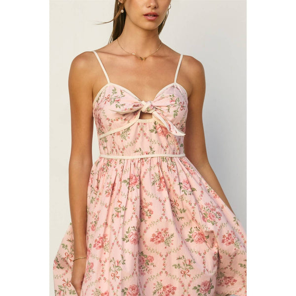 Cottage Charm Sleeveless Contrast Binding Mini Dress