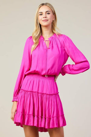 Long Sleeve Ruffled Tiered Mini Dress