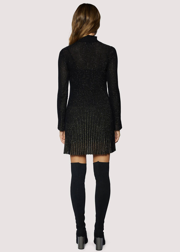 Treassures Of Light Mini Dress -Lurex Pleated Rib Sweater