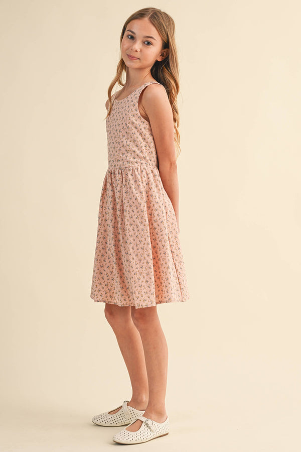 TWEEN KIDS GIRLS SLEEVELSES FIT AND FLARE SUNDRESS