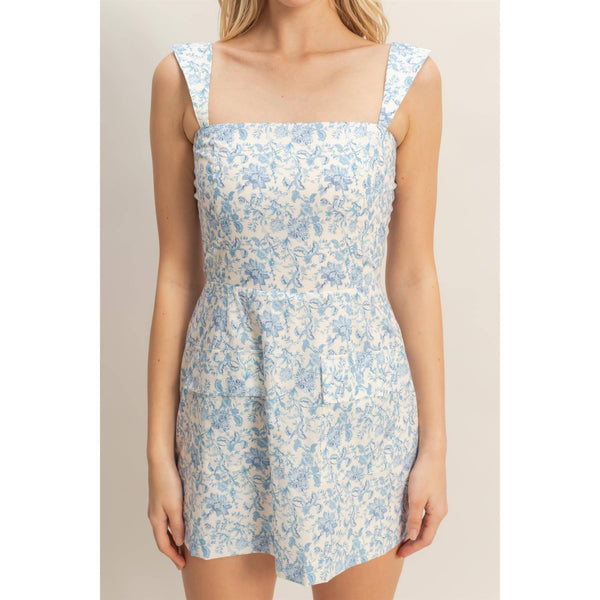 Floral Square Neck Mini Dress