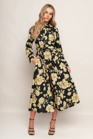 A printed woven midi dress - ID22969