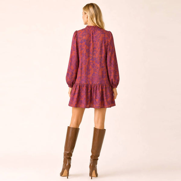 Autumn Bloom Cotton Print Mini Dress