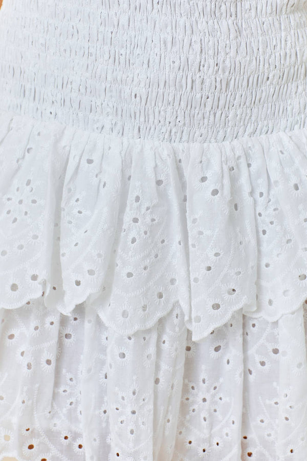 Smocked Ruffle Mini Dress