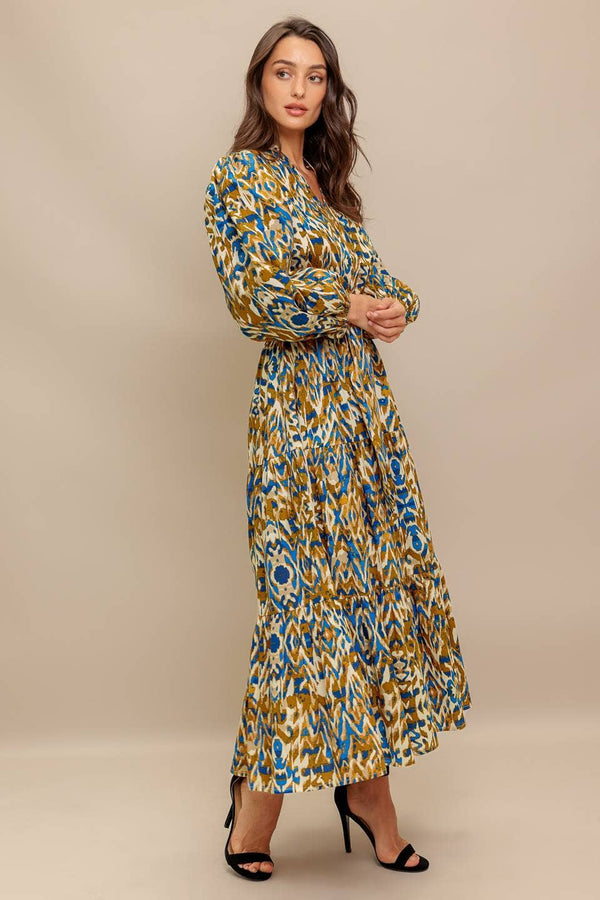 A printed woven midi dress - ID22675