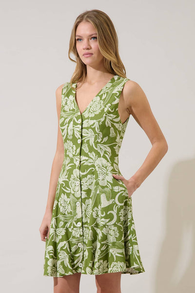 Kory Floral Terria Button Down Mini Dress