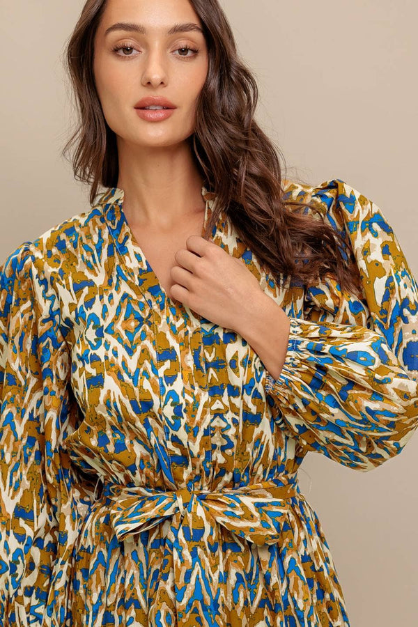 A printed woven midi dress - ID22675