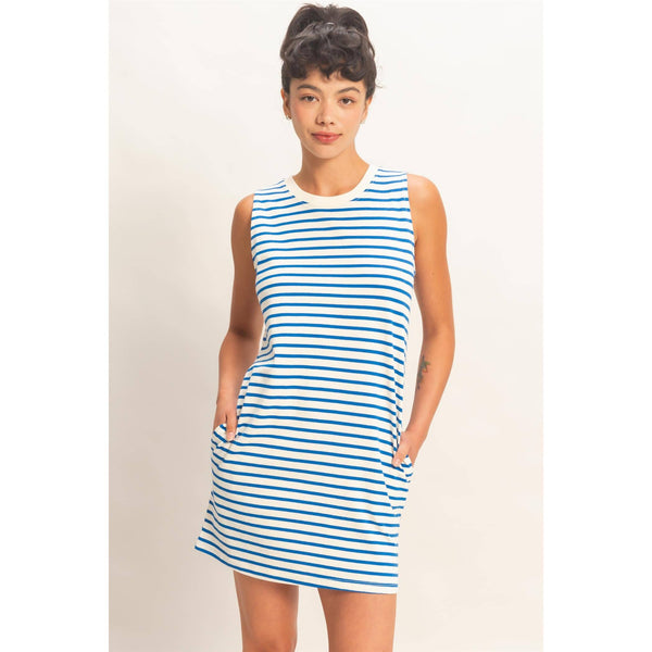 Striped Sleeveless Mini Dress