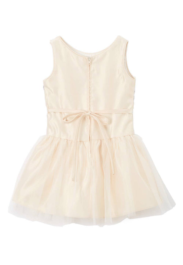 Floral Sequin Drop Waist Girls Dress