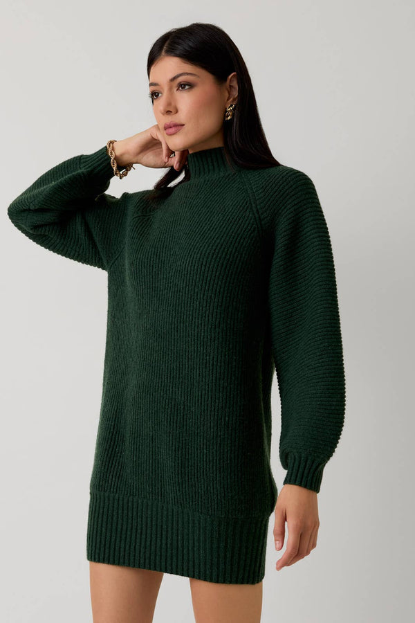 MOCK NECK COZY SWEATER DRESS