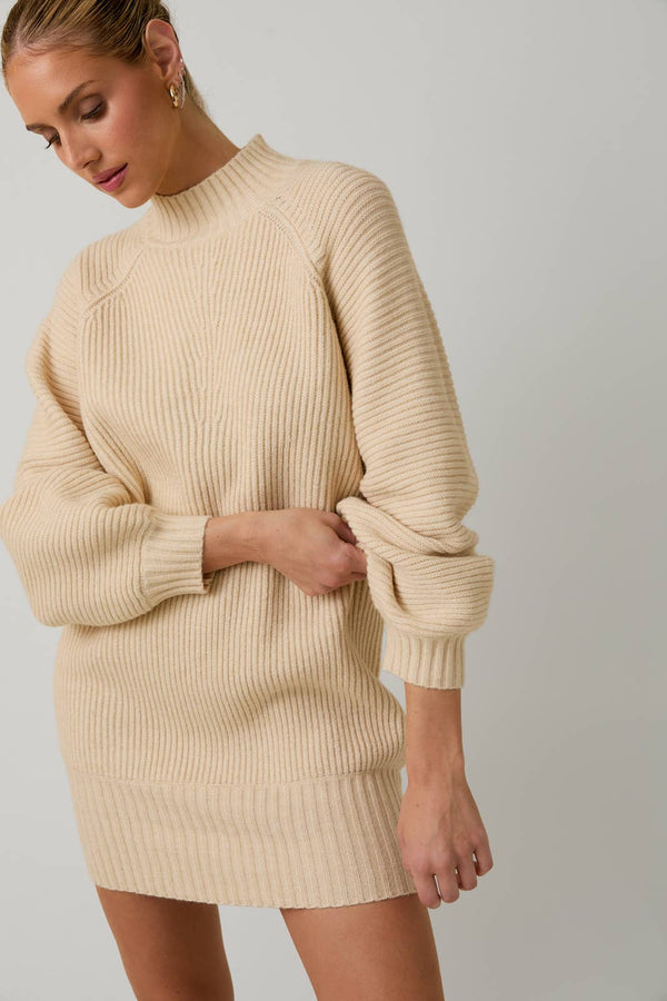 MOCK NECK COZY SWEATER DRESS