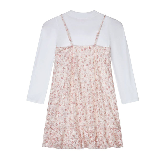 Tween Longsleeve Mock Neck With Floral Slip Dress