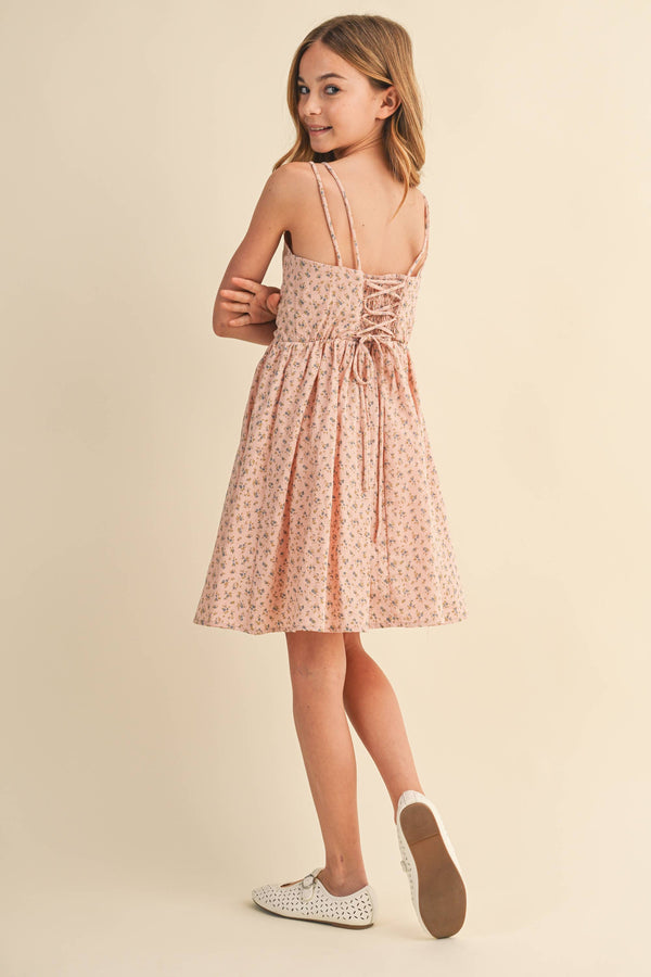 TWEEN KIDS GIRLS SLEEVELSES FIT AND FLARE SUNDRESS