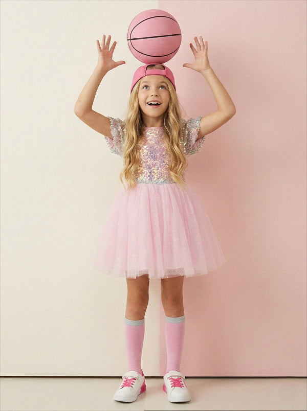 Ombre Sequin Tulle Dress