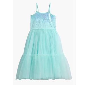 Girls Sequin Tiered Jersey & Tulle Party Dress