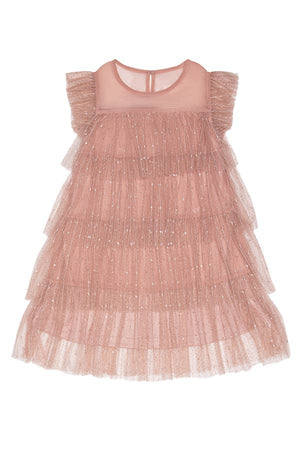 GIRLS BABYDOLL MESH TIERED DRESS