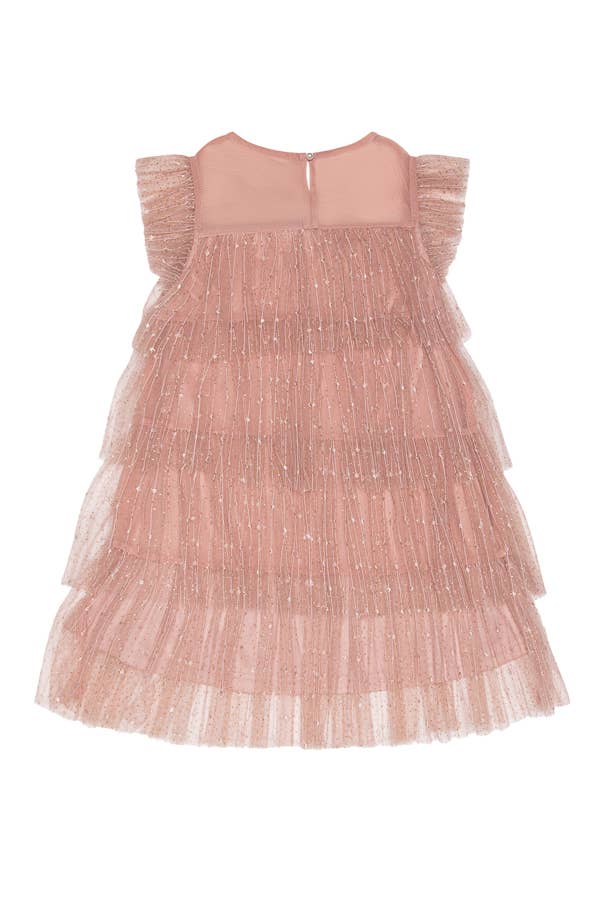 GIRLS BABYDOLL MESH TIERED DRESS