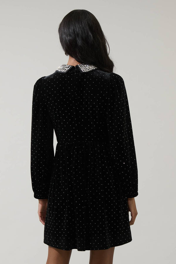 Esteller Velvet Polka Dot Mini Dress