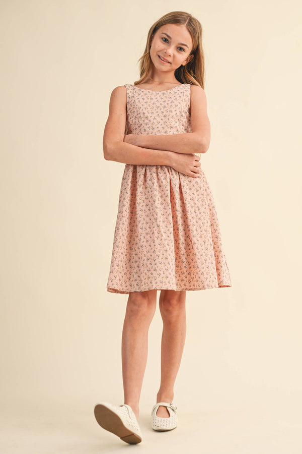 TWEEN KIDS GIRLS SLEEVELSES FIT AND FLARE SUNDRESS