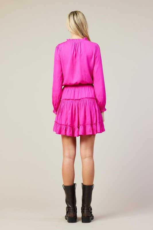 Long Sleeve Ruffled Tiered Mini Dress