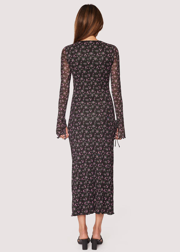 Isabella Midi Dress - Spring Floral Power Mesh