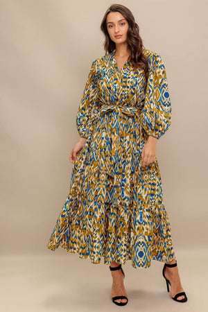 A printed woven midi dress - ID22675