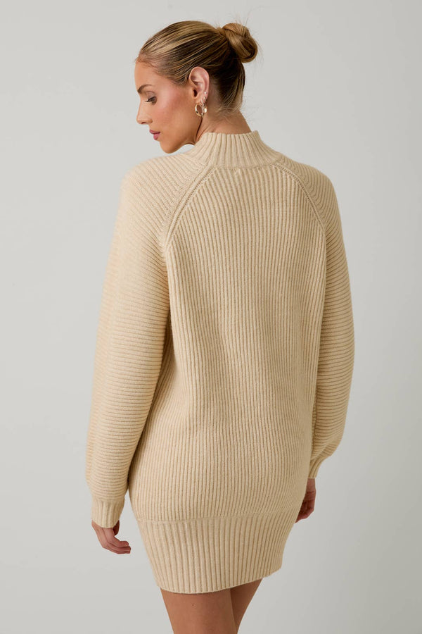 MOCK NECK COZY SWEATER DRESS