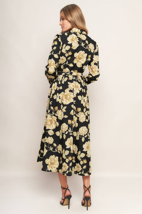 A printed woven midi dress - ID22969