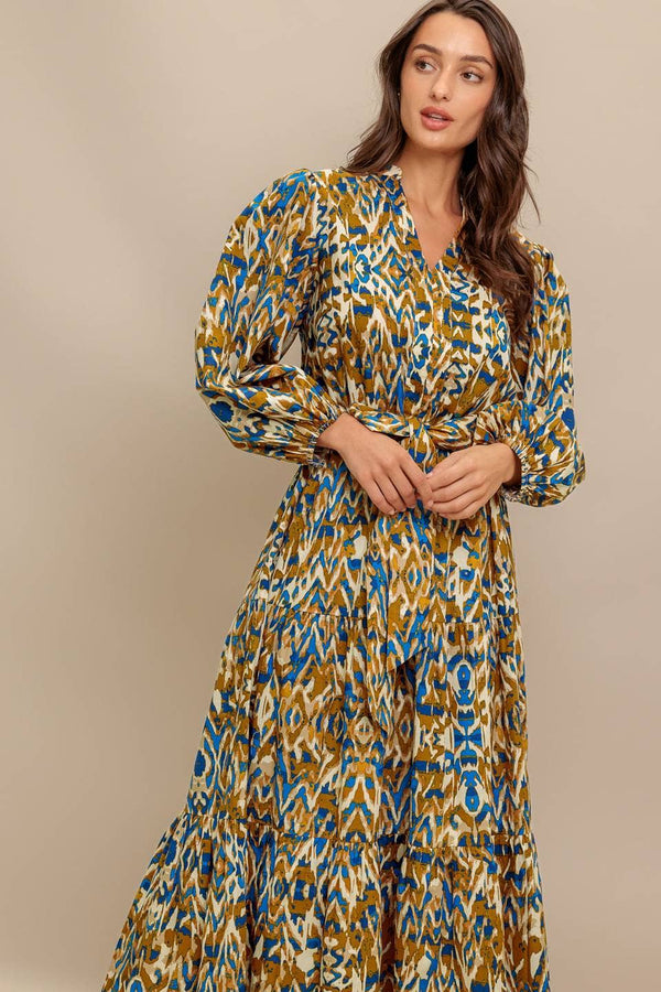 A printed woven midi dress - ID22675