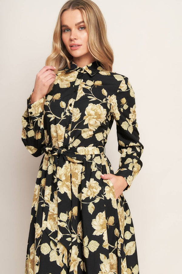 A printed woven midi dress - ID22969