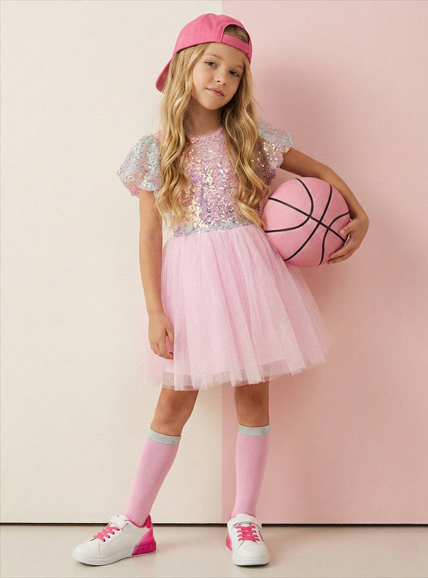 Ombre Sequin Tulle Dress