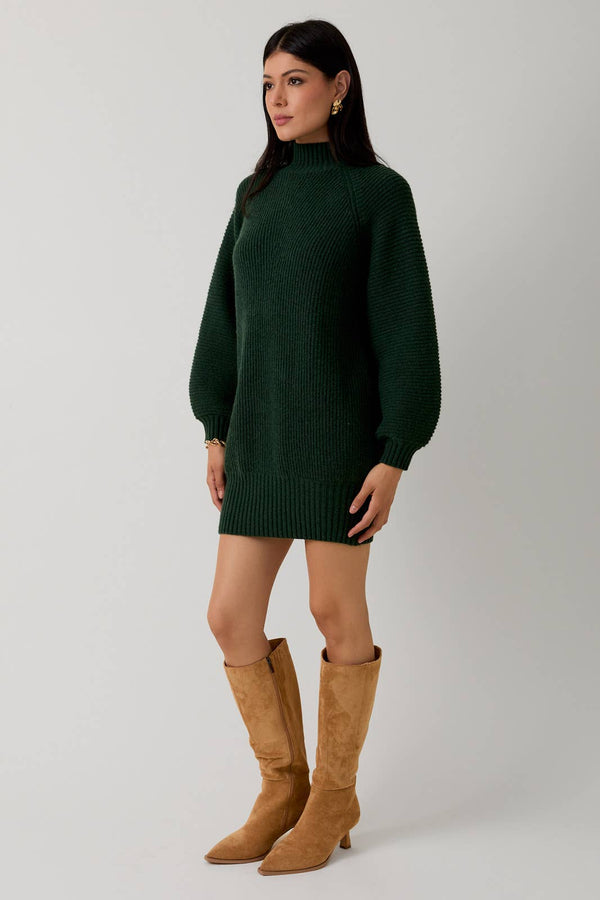 MOCK NECK COZY SWEATER DRESS
