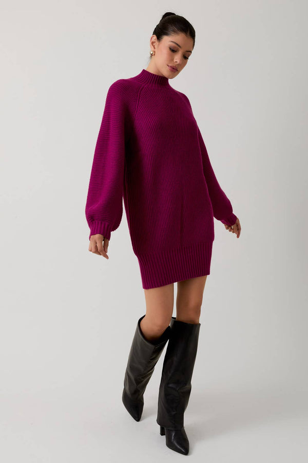 MOCK NECK COZY SWEATER DRESS